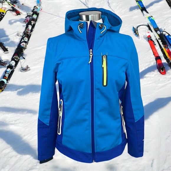 Free Country Blue/Teal Softshell Fleece-lined Hooded Jacket - Picture 13 of 16